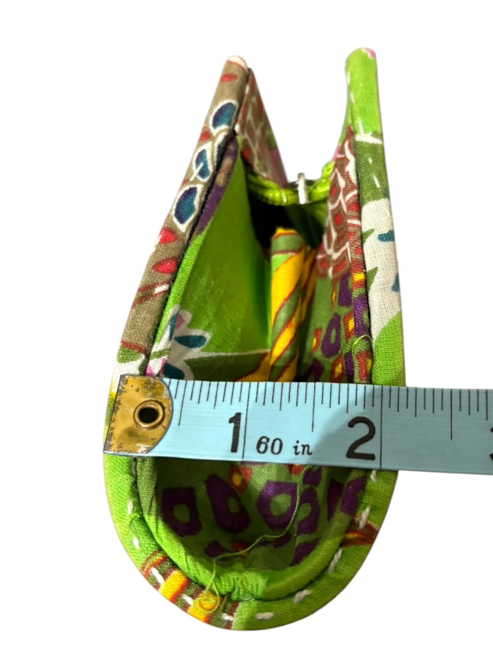 Vibrant Handmade Kantha Stitch Floral Clutch - Picture 6 of 7